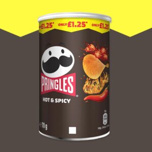 12x Pringles Hot Spicy Crisps Can 70g
