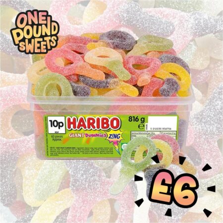 Haribo Giant Fizzy Dummies Tub (60 x 10p)