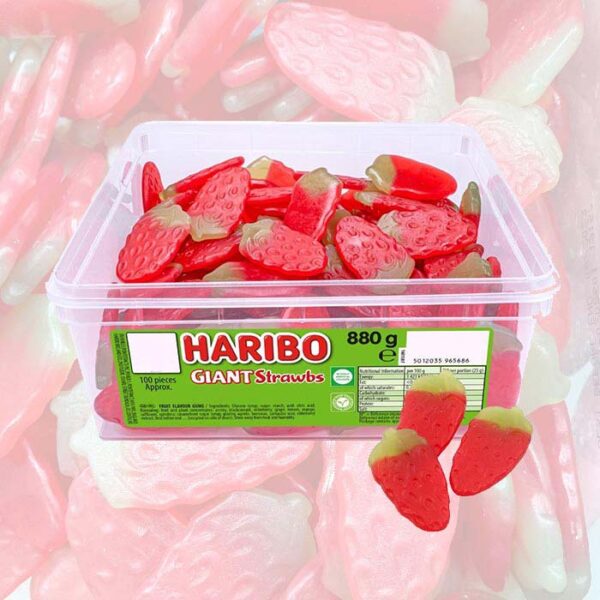 Haribo Giant Strawbs Tub 825g