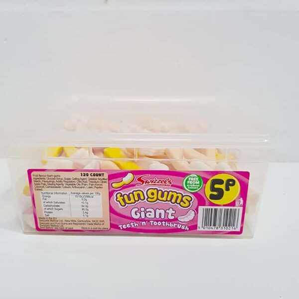 Swizzels Fun Gums Giant Teeth & Toothbrushes Tub