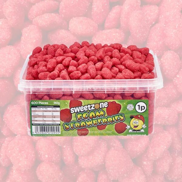Sweetzone Foam Strawberries Tub 600g