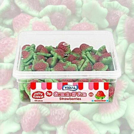 Vidal Jelly Filled Strawberries Tub
