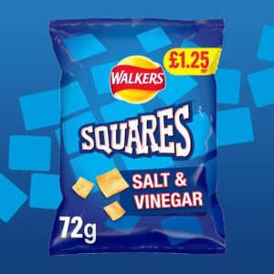 15x Walkers Squares Salt & Vinegar 72g