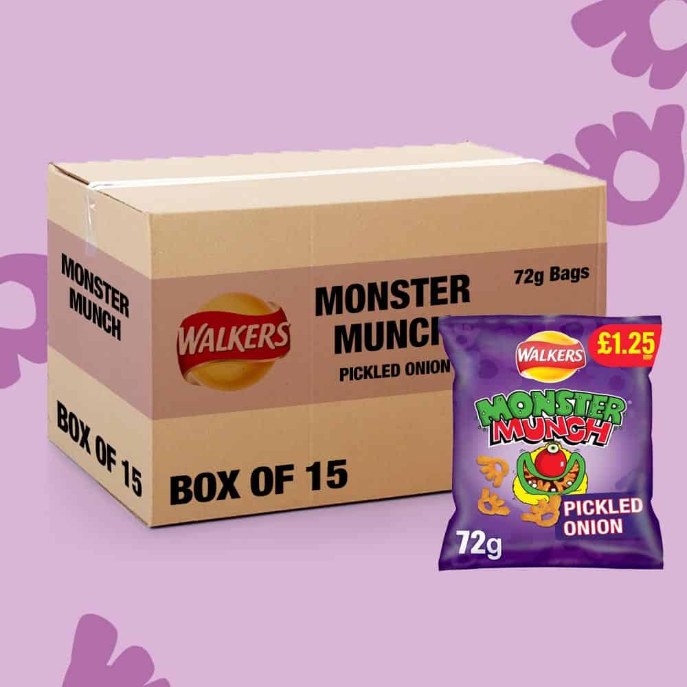15x Walkers Monster Munch Pickled Onion 72g