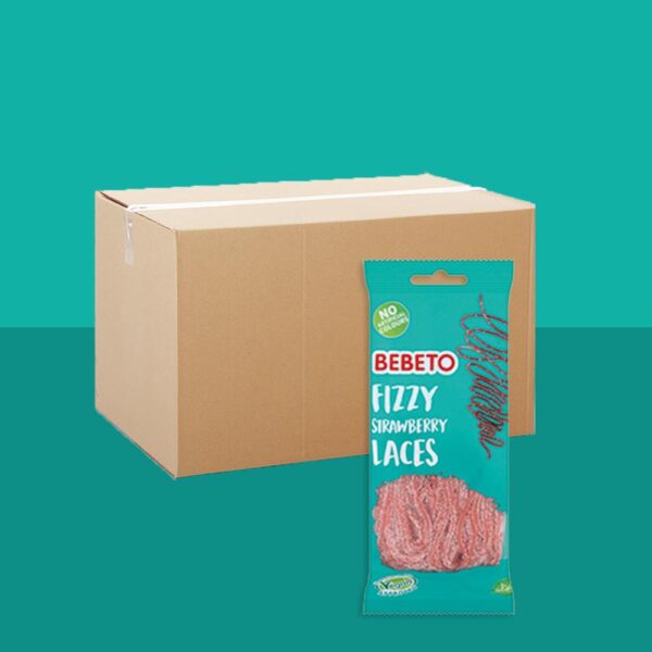 Bebeto Fizzy Strawberry Laces 160g x12
