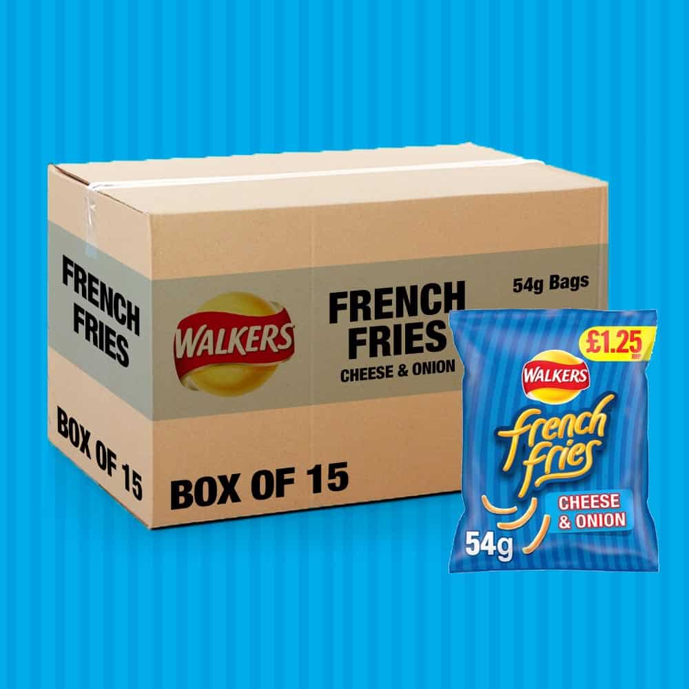 15x Walkers French Fries Cheese & Onion 54g