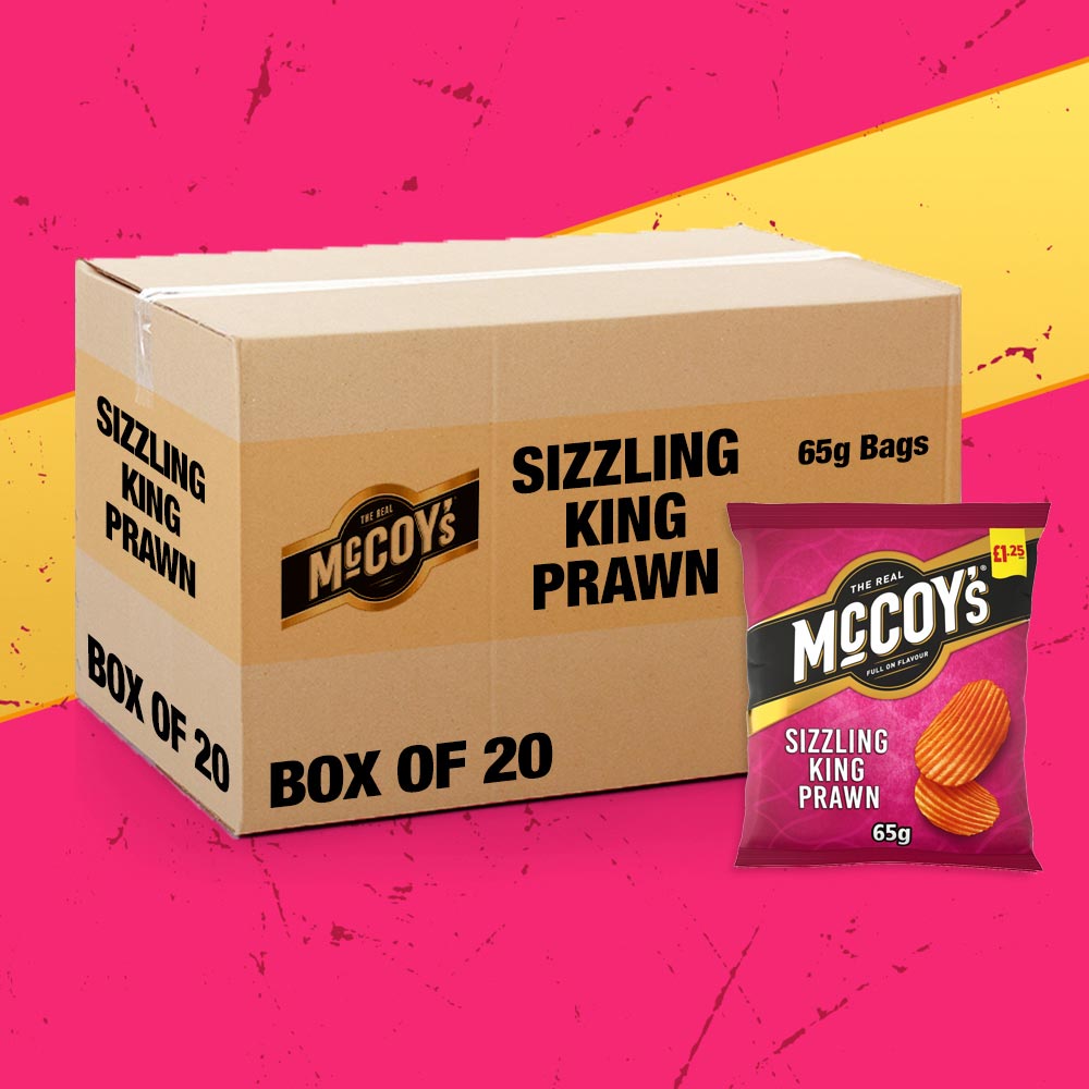 20x McCoy’s Sizzling King Prawn 65g