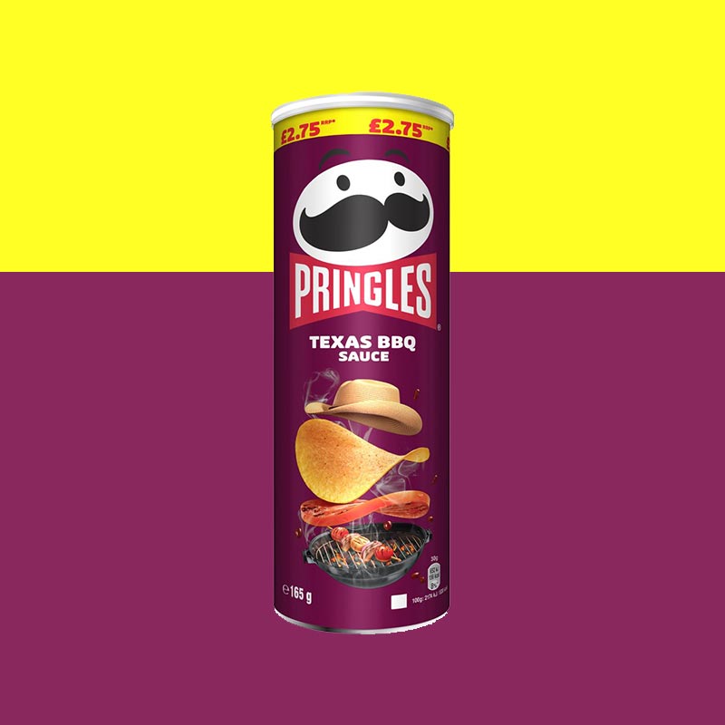 1x Pringles Texas BBQ Sauce Crisps Can 165g