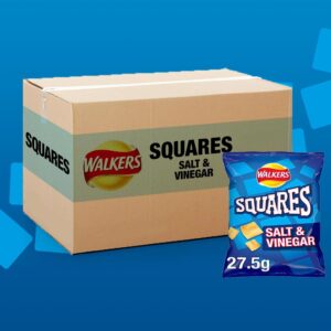 32x Walkers Squares Salt & Vinegar 27g
