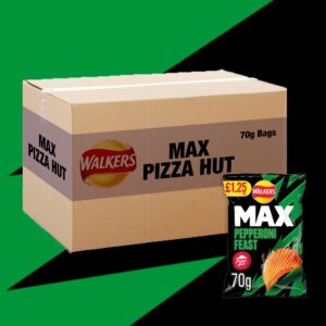 15x Walkers Max Pizza Hut Pepperoni Feast 70g