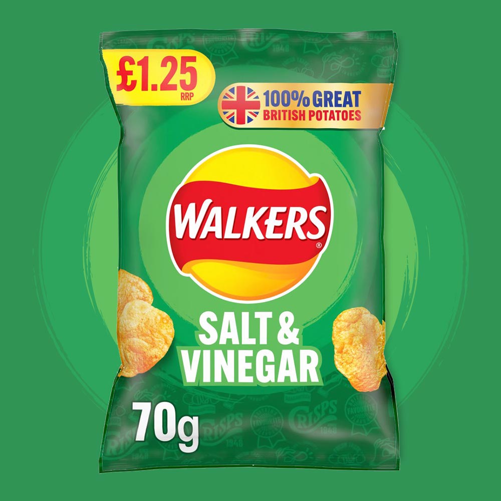 15x Walkers Salt & Vinegar 70g