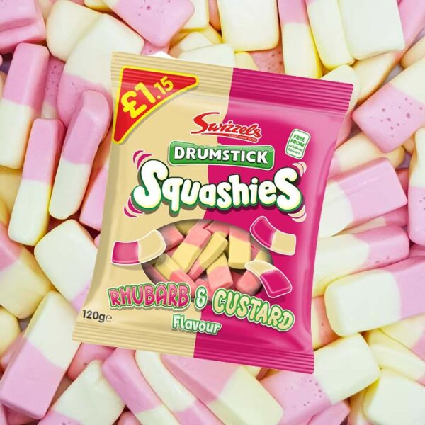 Drumstick Squashies Rhubarb & Custard 120g x12