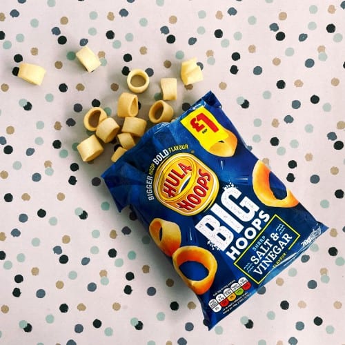 20x Hula Hoops Big Hoops Salt & Vinegar 70g