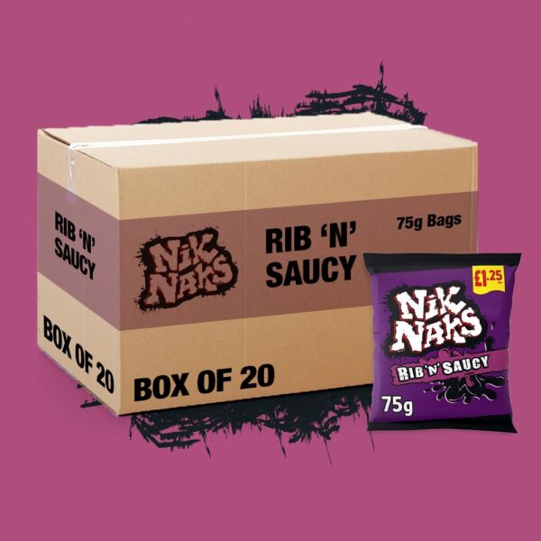 20x Nik Naks Rib ‘N’ Saucy 75g