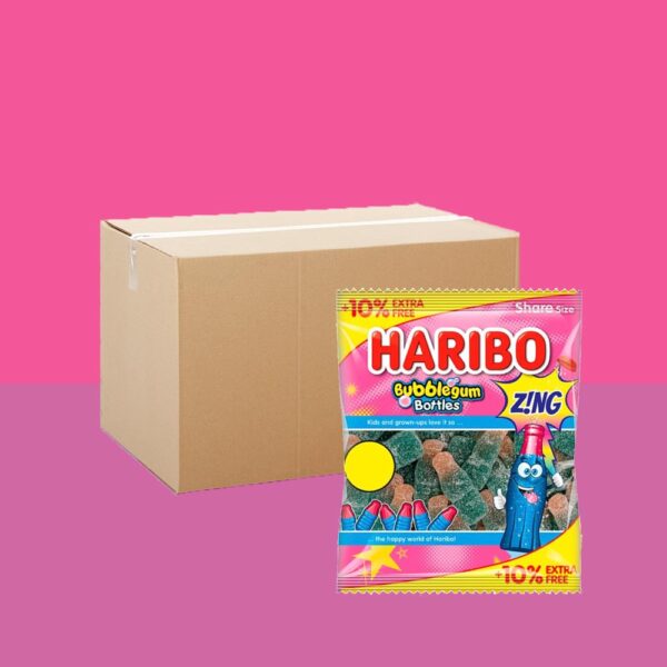 Haribo Fizzy Bubblegum Bottles 140g x12