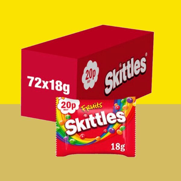 Box of 72 - Skittles Mini Bags 18g