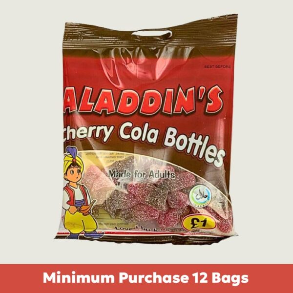 Aladdin's Sour Cherry Cola Bottles 100g x12
