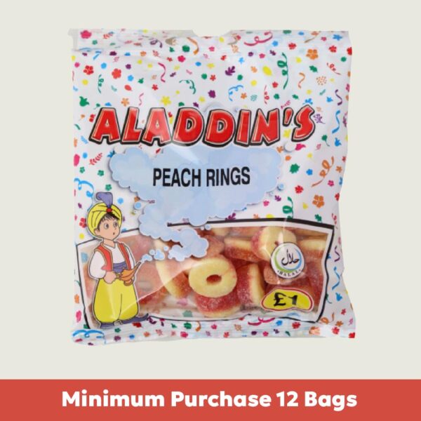 Aladdin's Fizzy Peach Rings 110g x12