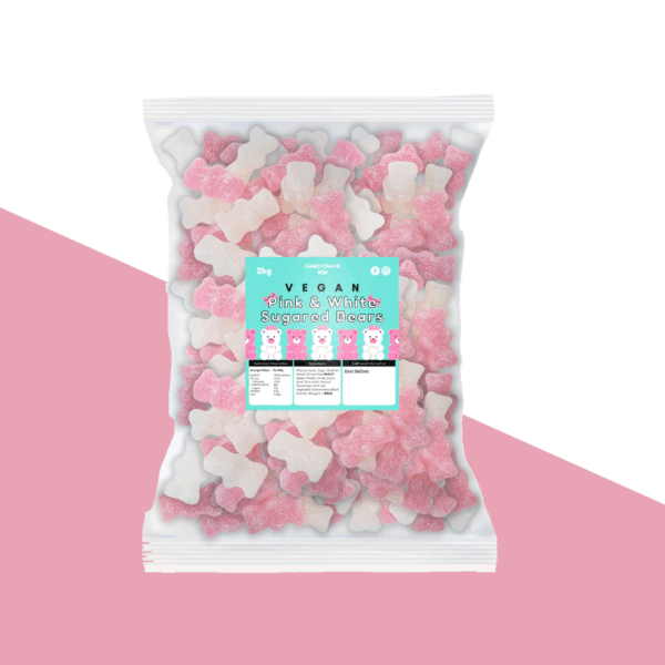 Candycrave Vegan Pink and White Sugared Bears 2Kg