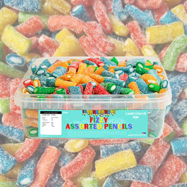 Candycrave Fizzy Assorted Pencils Tub 600g