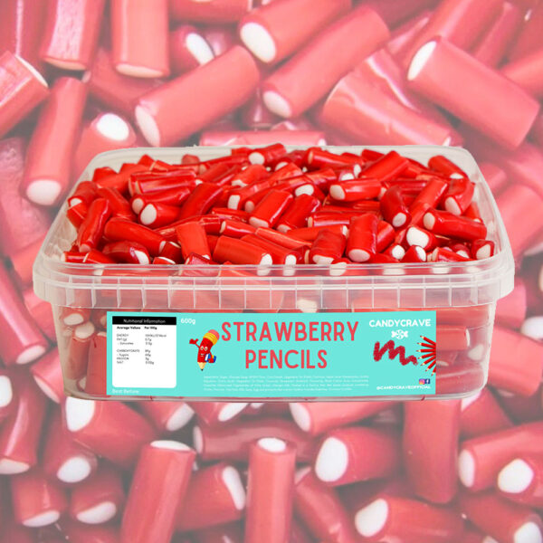 Candycrave Strawberry Pencils Tub 600g
