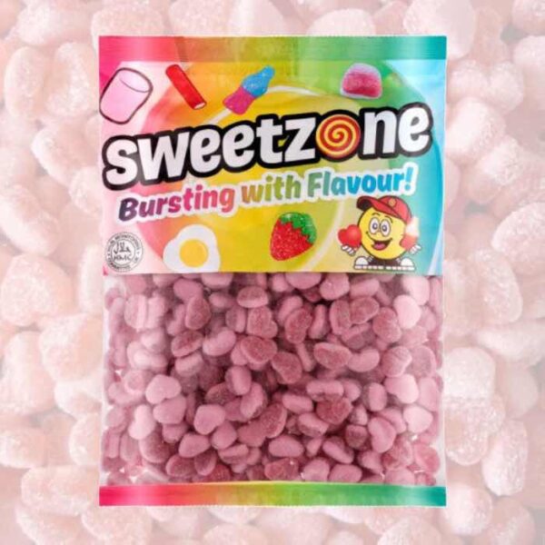 Sweetzone Fizzy Strawberry Hearts 1Kg