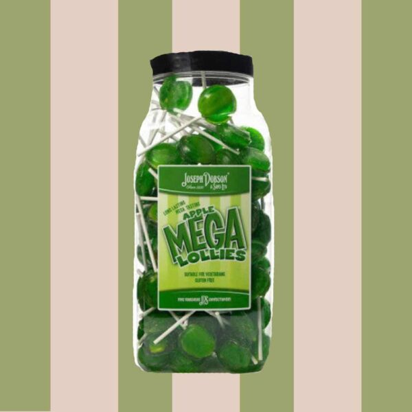 Joseph Dobson Apple Mega Lollies 90 Count Jar