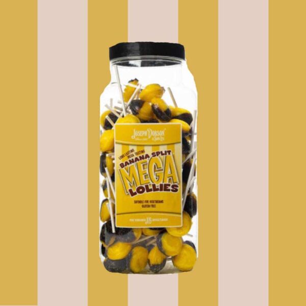 Joseph Dobson Banana Split Mega Lollies 90 Count Jar