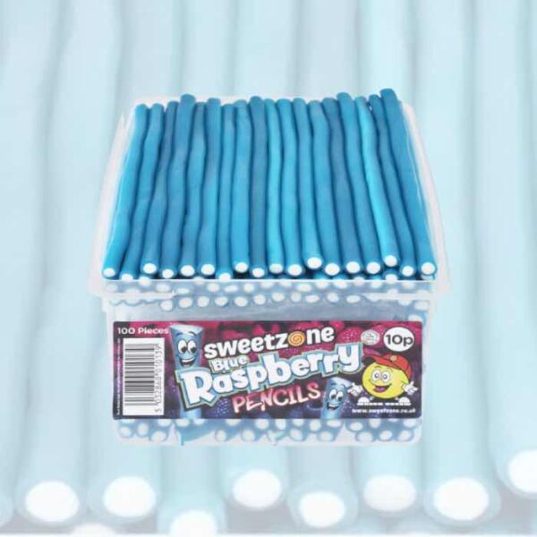 Sweetzone Blue Raspberry Pencils Tub 100 Count