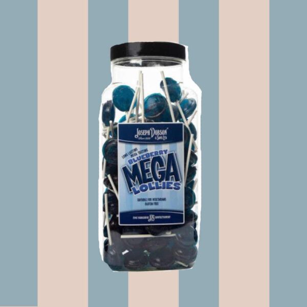 Joseph Dobson Blueberry Mega Lollies 90 Count Jar