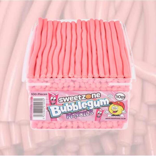Sweetzone Bubblegum Pencils Tub 100 Count