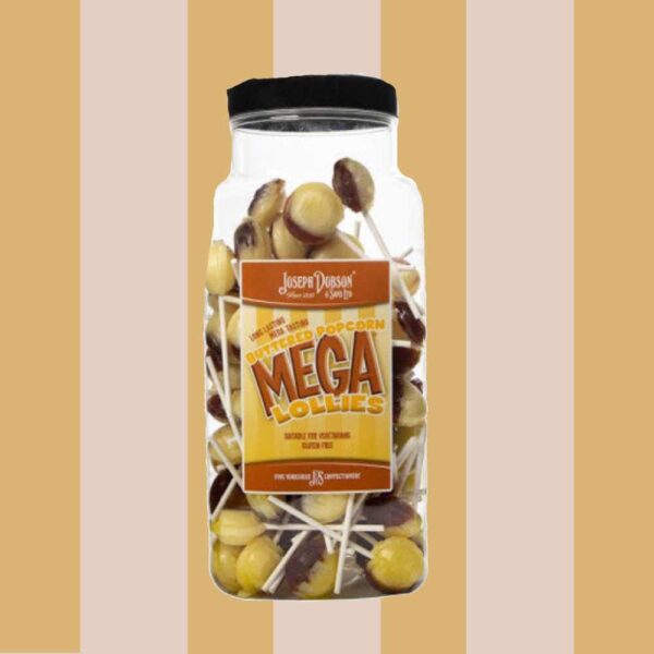 Jospeh Dobson Butter Popcorn Mega Lollies 90 Count Jar