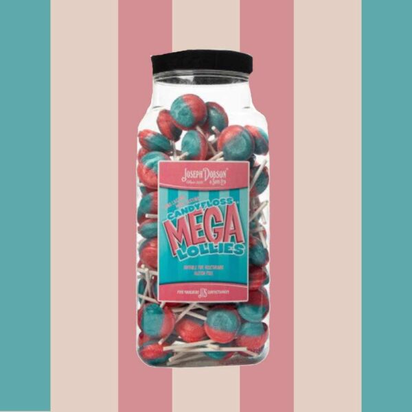 Joseph Dobson Candy Floss Mega Lollies 90 Count Jar
