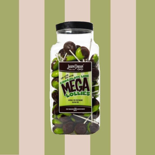 Joseph Dobson Chocolate Lime Mega Lollies 90 Count Jar
