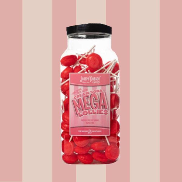 Joseph Dobson Cream Soda Mega Lollies 90 Count Jar