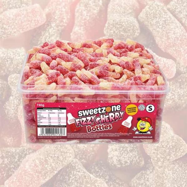 Sweetzone Fizzy Cherry Bottles Tub 740g