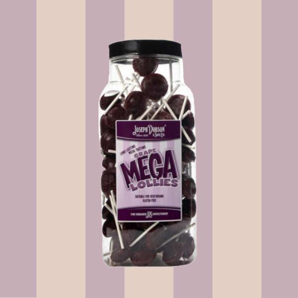 Joseph Dobson Grape Mega Lollies 90 Count Jar
