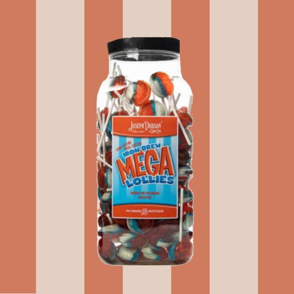 Joseph Dobson Iron Brew Mega Lollies 90 Count Jar