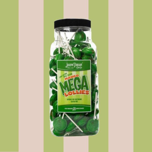 Jospeh Dobson Mango Mega Lollies 90 Count Jar