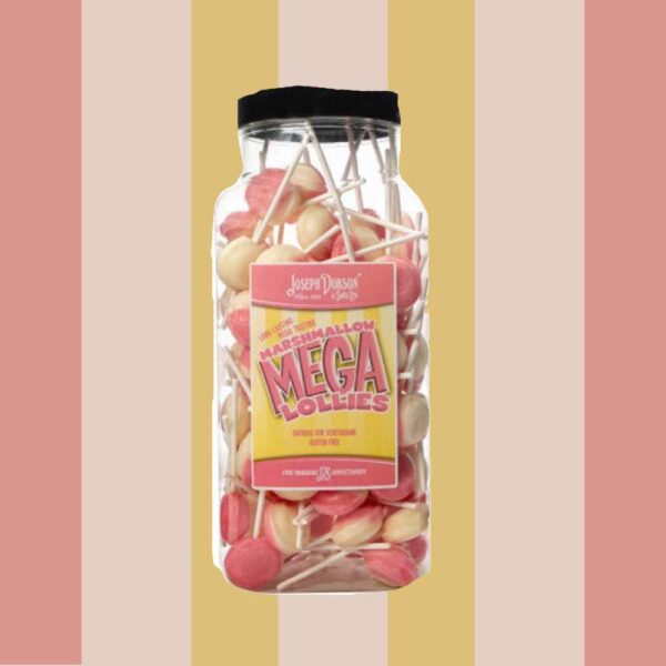 Joseph Dobson Marshmallow Mega Lollies 90 Count Jar