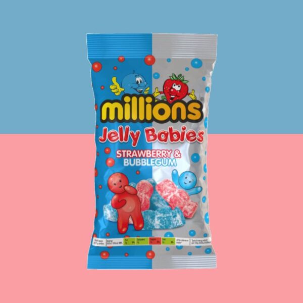 Millions Strawberry & Bubblegum Jelly Babies 190g x10