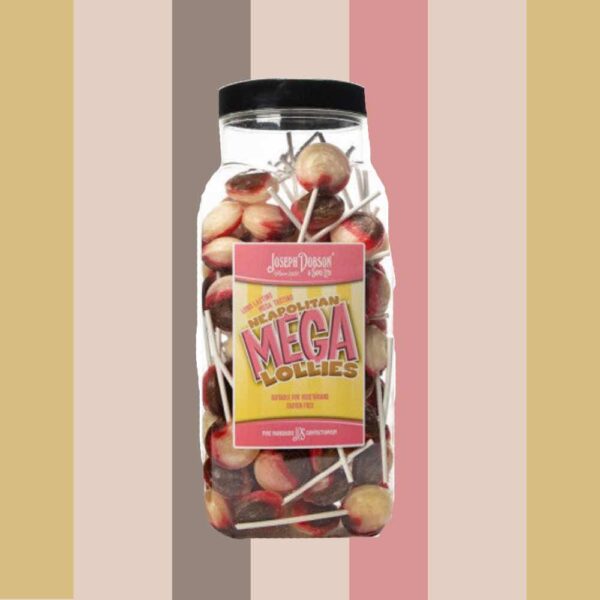 Joseph Dobson Neapolitan Mega Lollies 90 Count Jar