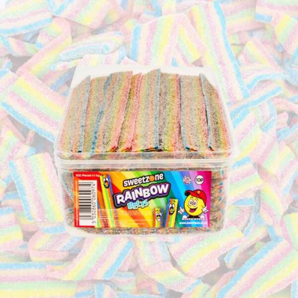 Sweetzone Halal Fizzy Rainbow Belts 100 Count