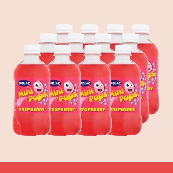 Zodiac Raspberry Mini Pops Bottles 330ml x12