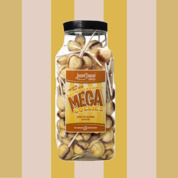 Joseph Dobson Salted Caramel Mega Lollies 90 Count Jar