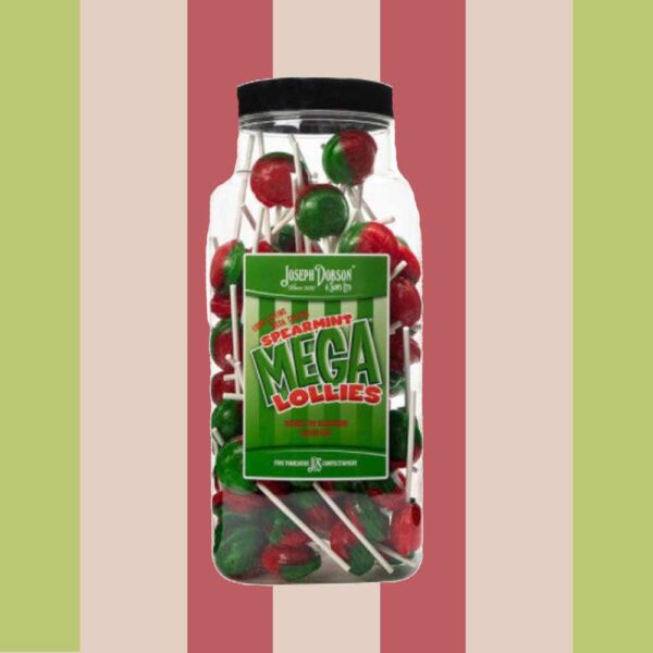 Joseph Dobson Spearmint Mega Lollies 90 Count Jar
