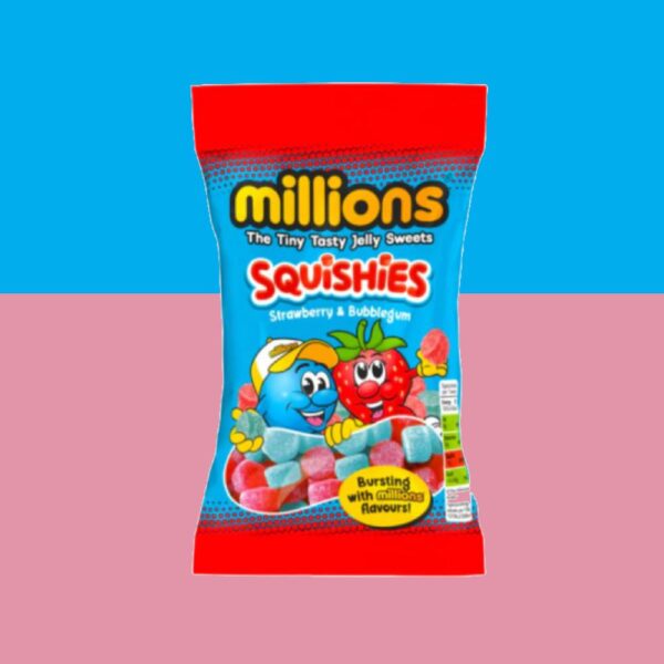 Millions Squishies Strawberry and Bubblegum 120g x12