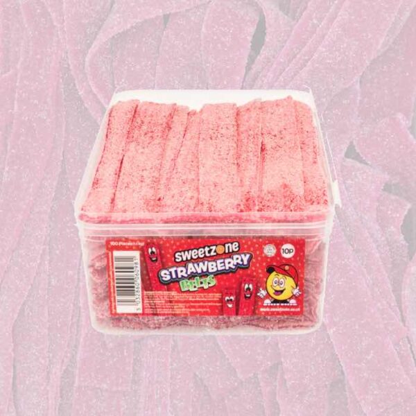 Sweetzone Fizzy Strawberry Belts 100 Count
