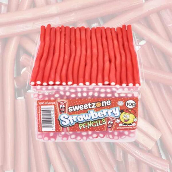 Sweetzone Strawberry Pencils Tub 100 Count