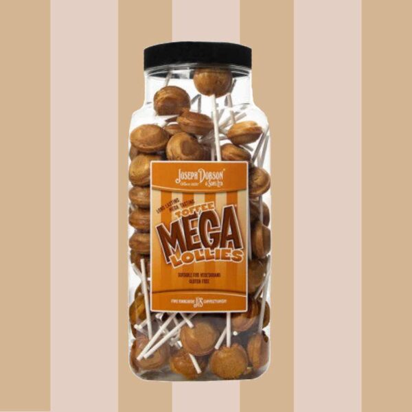 Joseph Dobson Toffee Mega Lollies 90 Count Jar